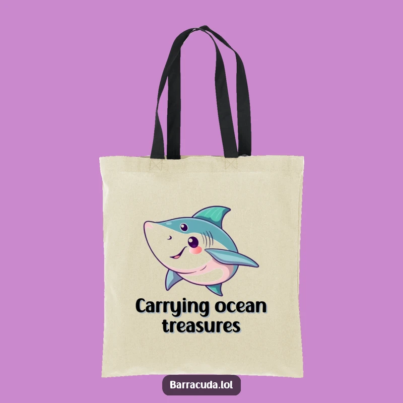 Funny Barracuda Wave Tote Bag - Stylish Ocean Accessory Gift