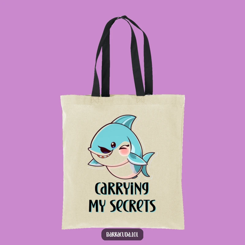 Funny Barracuda Wink Tote Bag: Mischievous Carry-All, Perfect Humorous Gift for Everyday Fun