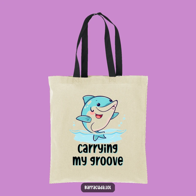 Funny Happy Barracuda Tote Bag - Kawaii Wiggle Dance Carry-All