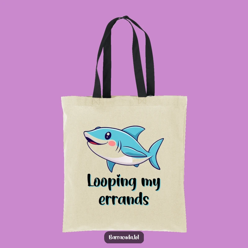 Funny Cute Barracuda Loop Tote Bag - Stylish & Hilarious Ocean Accessory!