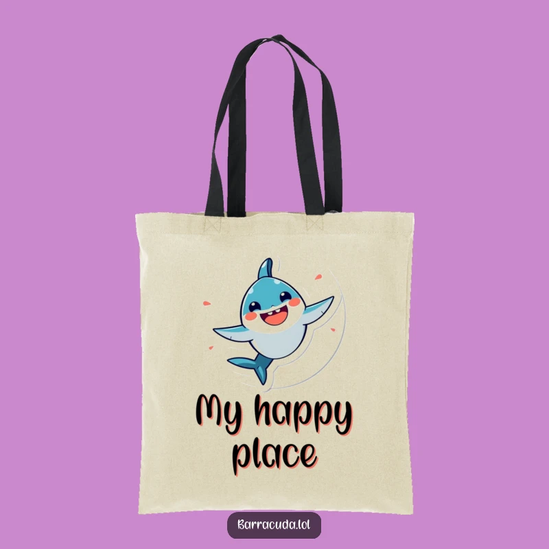 Funny Kawaii Barracuda Tote Bag: Carry Your Joyful Spin!