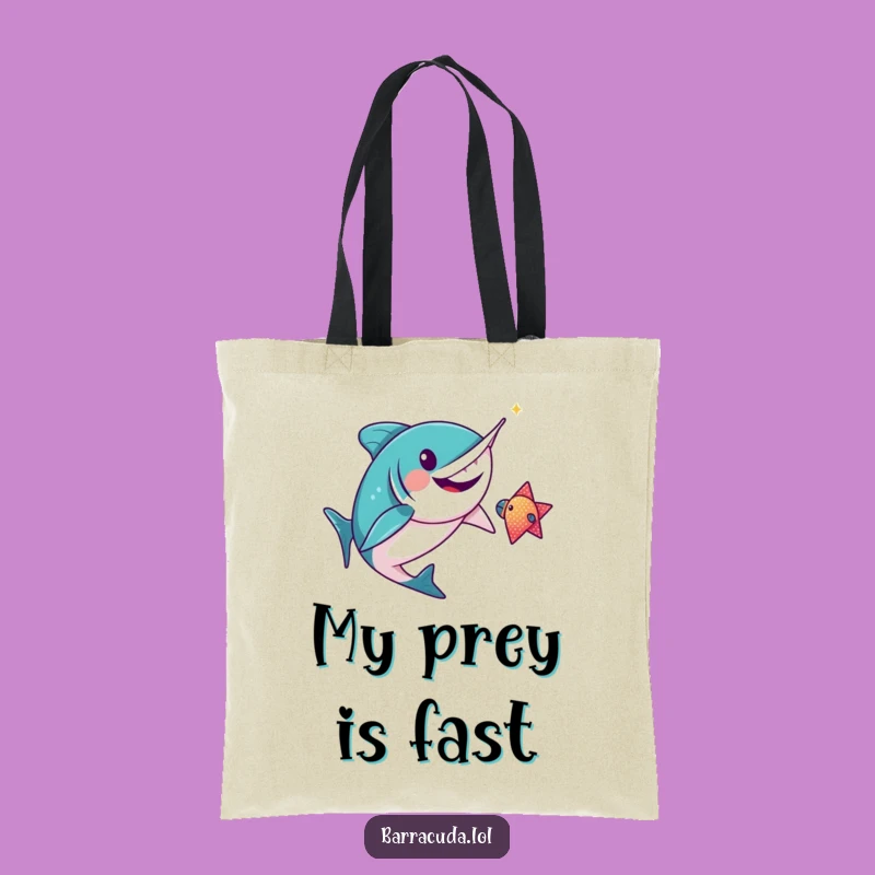 Funny Kawaii Barracuda Tote Bag: Carry Your Glee Everywhere!