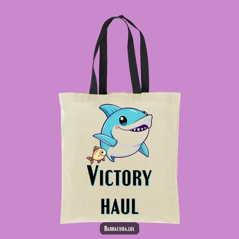 Funny Kawaii Barracuda Victory Wiggle Tote Bag - Carry Your Success